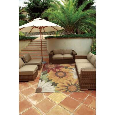 Rug Squared Melbourne Indoor/Outdoor Sunflower Rug - Multi - 8' x 10'6"