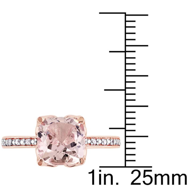 Miadora Signature Collection 10k Rose Gold Morganite and Diamond Accent Engagement Ring