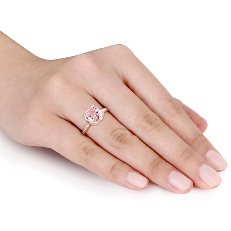 Miadora Signature Collection 10k Rose Gold Morganite and Diamond Accent Engagement Ring