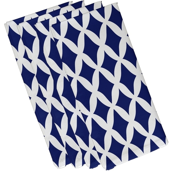 Blue Geometric Lattice Print 10 inch Table Top Napkin