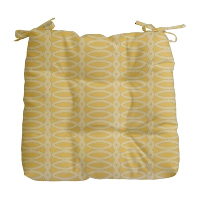 Geometric Oval Print Outdoor Seat Cushion