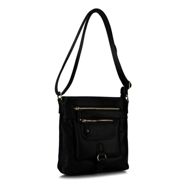 Rimen & Co. Double Zipper and Belt Design Cross Body Messenger Bag - S