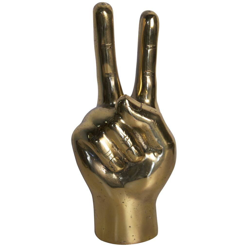 Brass Peace Sign Hand Decor