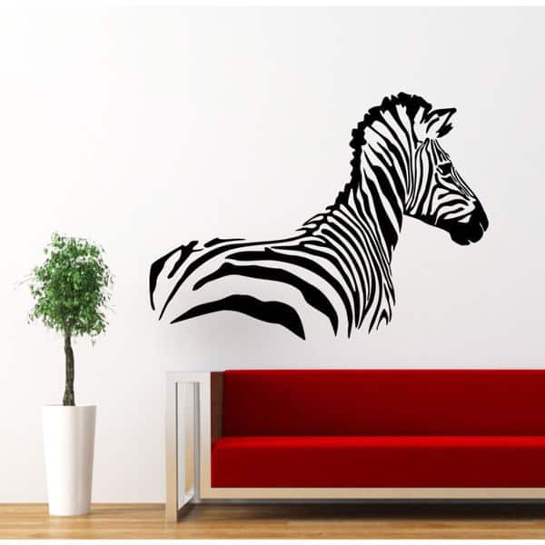 Zebra Print Pattern Vinyl Sticker Wall Art - Overstock - 10204697