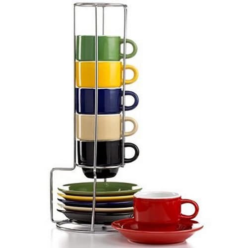 Gibson Sensations 13 Piece Stackable Espresso Cup and Saucer Set