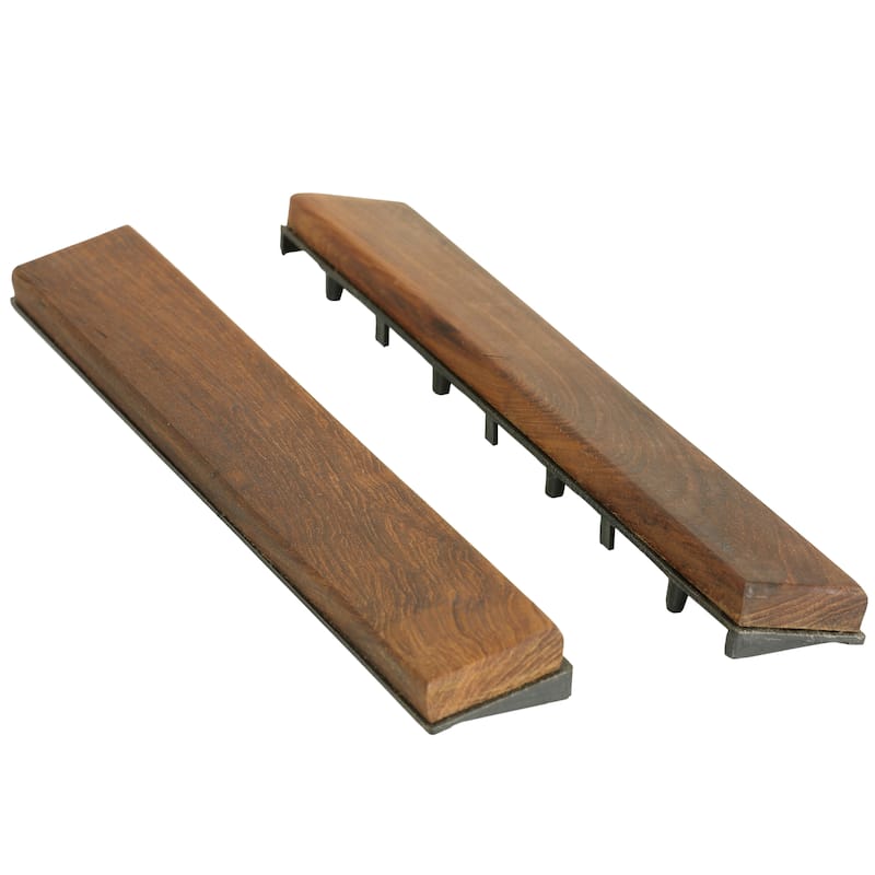 Bare Decor EZ-Floor Solid Teak Wood Interlocking Flooring Tiles