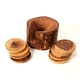 preview thumbnail 3 of 1, Handmade Olive Wood Rustic Coaster Set of 8 and Holder (Tunisia)