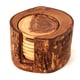 preview thumbnail 2 of 1, Handmade Olive Wood Rustic Coaster Set of 8 and Holder (Tunisia)