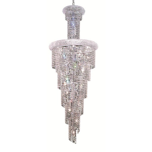 Elegant Lighting Chrome 22-inch Royal Cut Crystal Clear Large Hanging Fixture