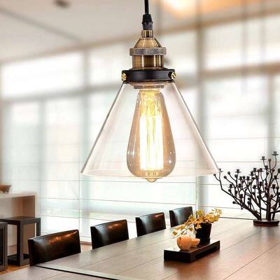 Leona 8-inch Adjustable Cord Glass Edison Lamp - 8.07' x 9.65' x 12.99'