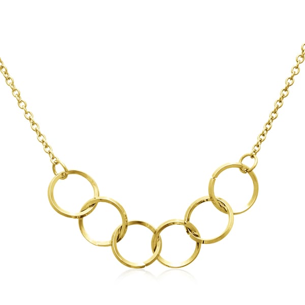 Shop Adoriana Yellow Gold Over Brass 5-ring Necklace - On Sale - Free ...