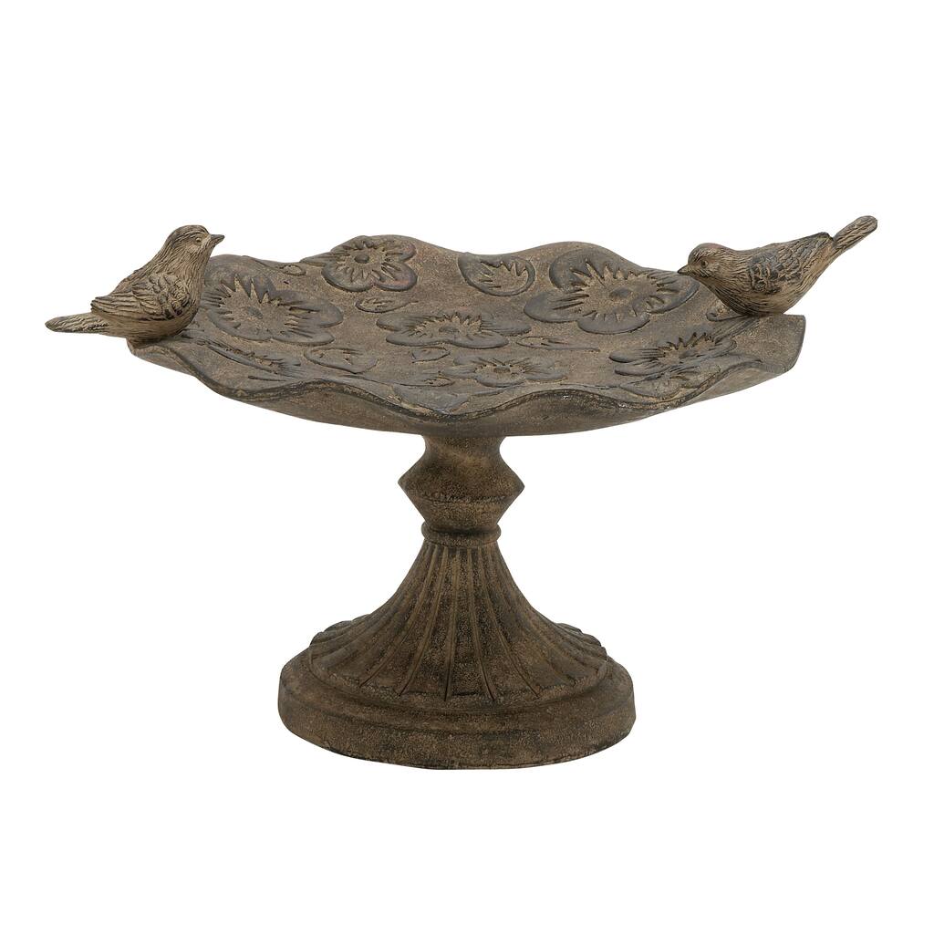 Brown Ceramic Garden Birdfeeder