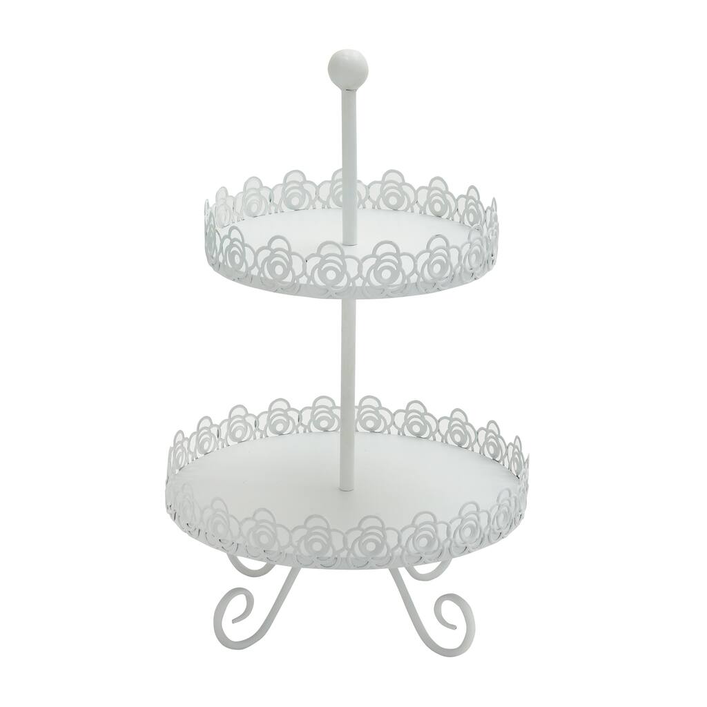 White Metal 2-tier Stand