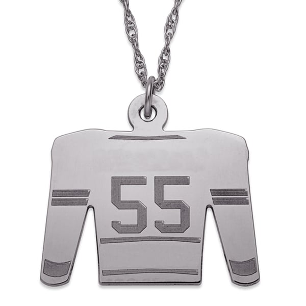 Shop Sterling Silver Personalized Hockey Sweater Necklace Free