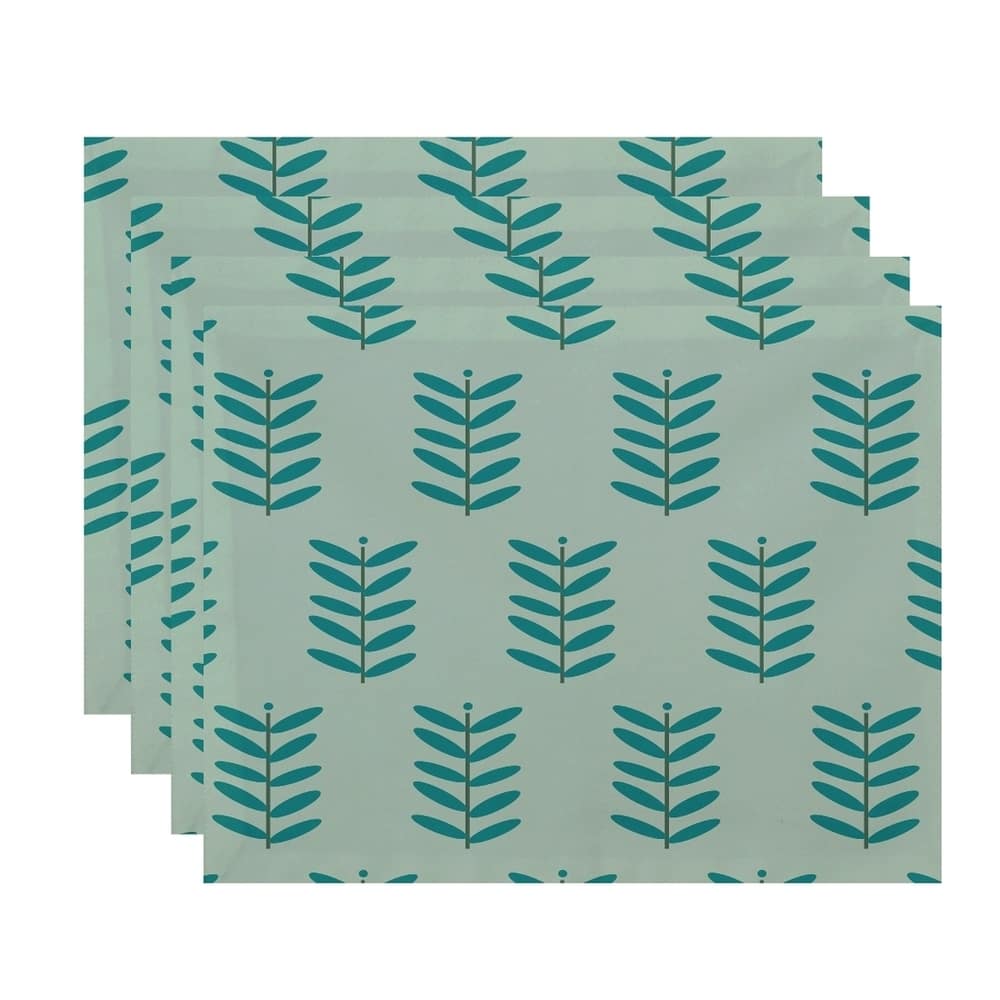 Floral Leaf Print Table Top Placemat (Set of 4)