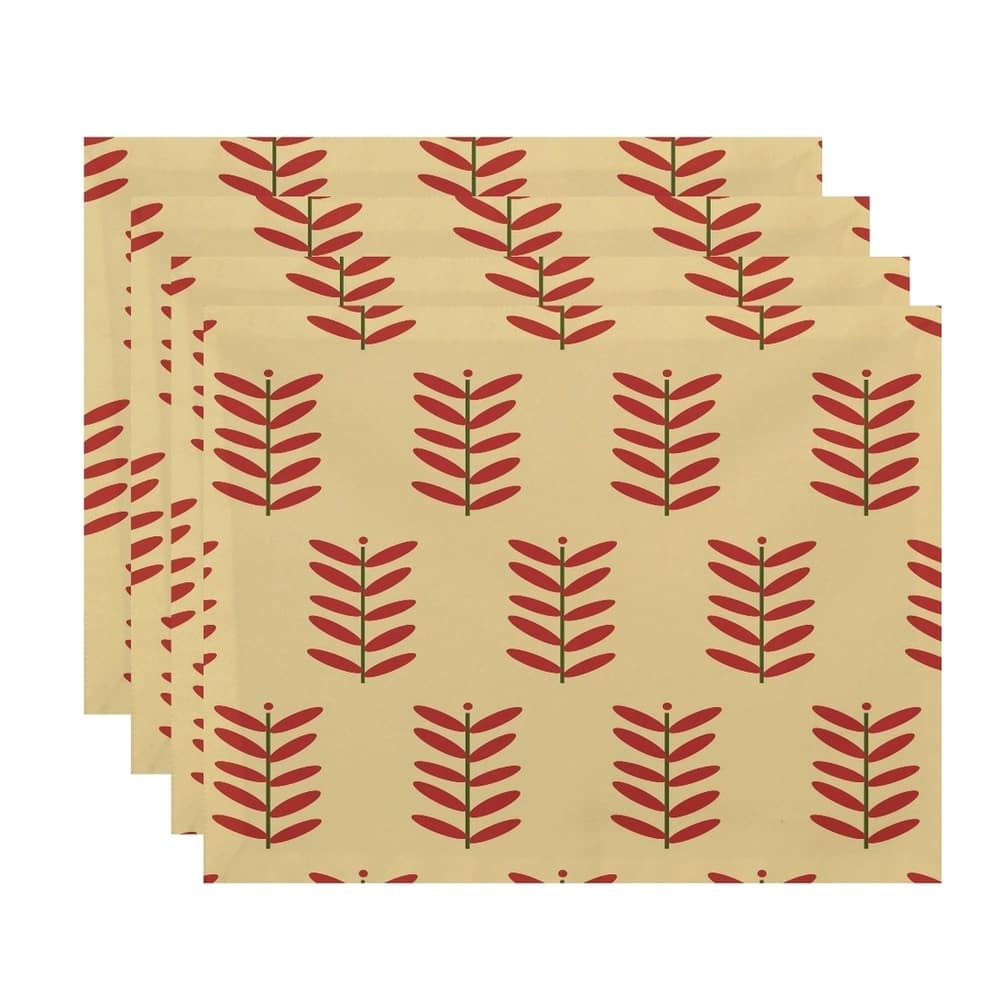 Floral Leaf Print Table Top Placemat (Set of 4)