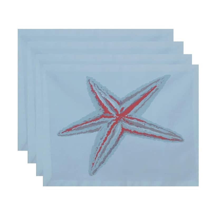 Star Fish Coastal Print Table Top Placemat (Set of 4)