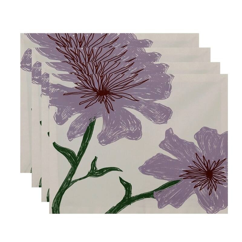 Dual Floral Print Table Top Placemat (Set of 4)