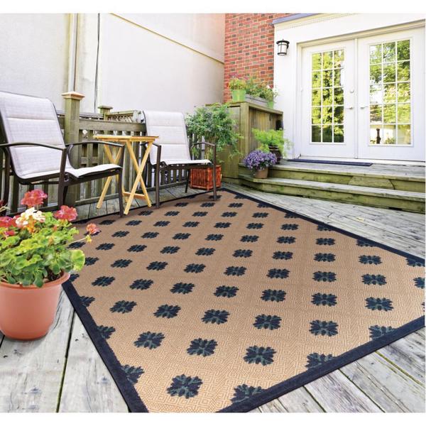 Nourison Aloha Indoor/Outdoor Navy Rug (7'10 x 10'6) - 7'10 x 10'6