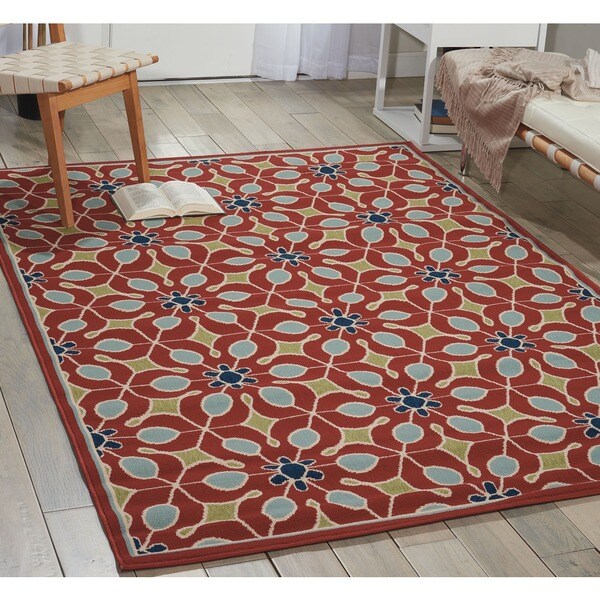 Nourison Caribbean Indoor/Outdoor Rust Rug - 9'3 x 12'9