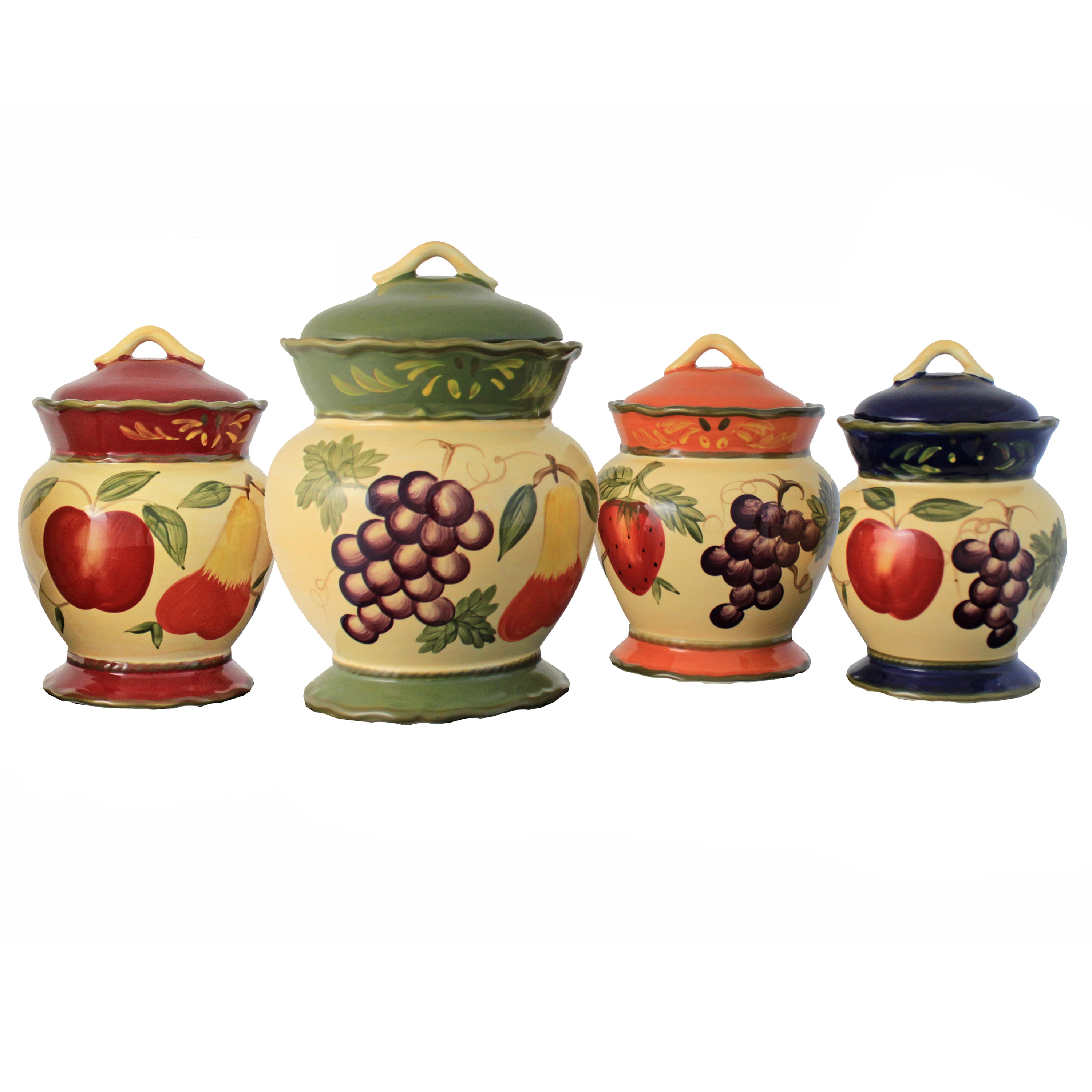 Tuscan Collection Deluxe Hand Painted 4 Piece Kitchen Canister Set Talkingbread Co Il