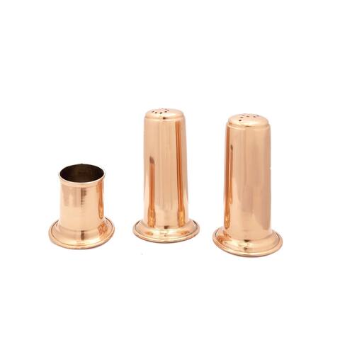 Solid Copper Salt and Pepper Set with Toothpick Holder 3-piece Set