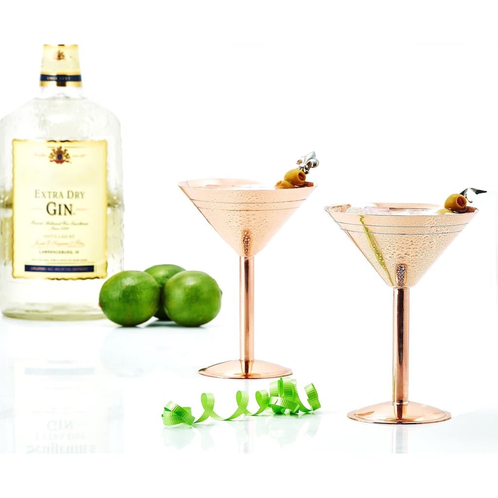 Old Dutch Solid Copper Martini Glasses (Set of 2)