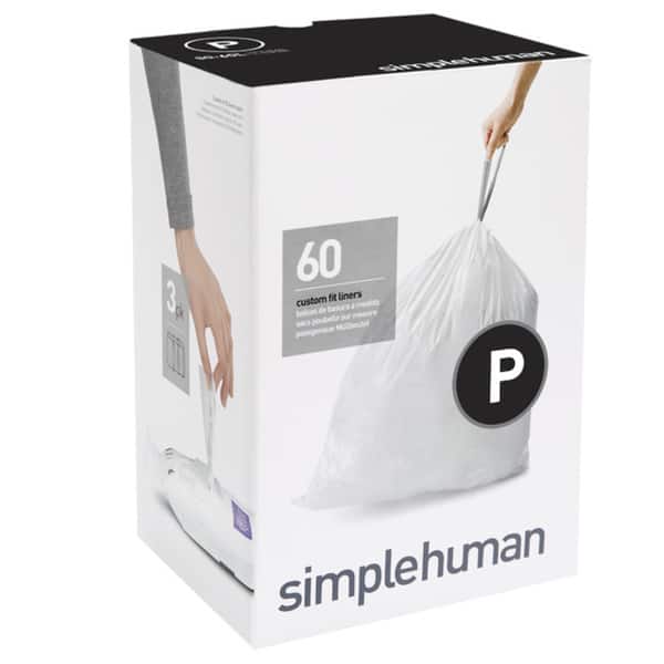 Simplehuman® Code P Custom-Fit Trash Can Liner - White, 20 ct
