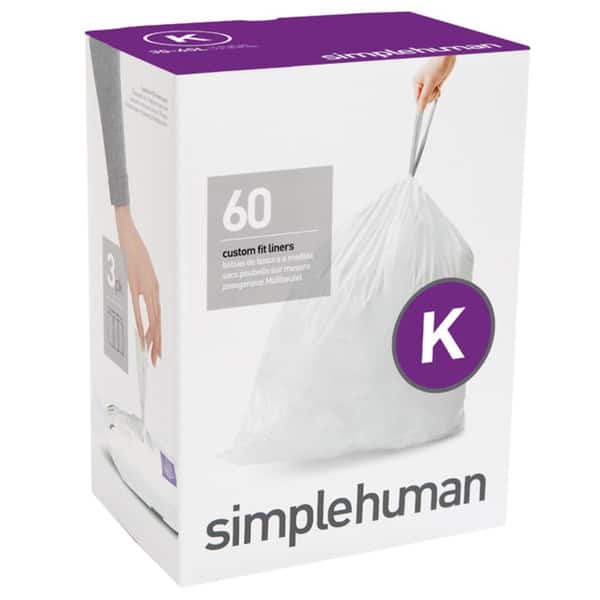Simplehuman 20-count 9-12 Gallon Code K Custom Fit Trash Can