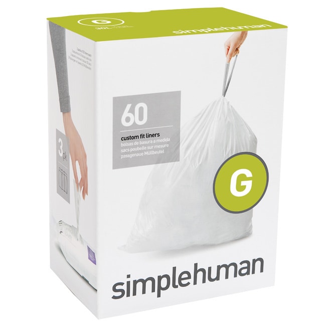 Simplehuman 20-count 8-gallon Code G Custom Fit Trash Can Liners (Pack of  3) - Bed Bath & Beyond - 10208068