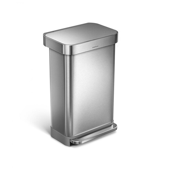 Simplehuman Stainless Steel 45-liter Rectangular Step Can with Liner Pocket