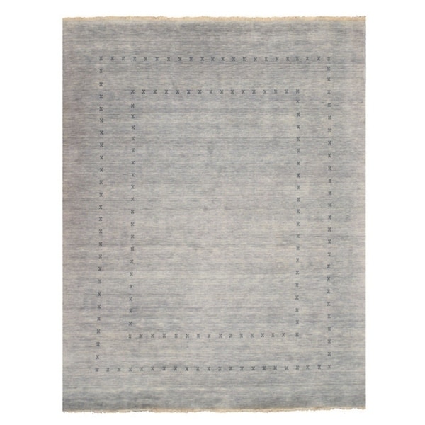 Handmade Wool Gray Traditional Solid Lori Baft Rug - 9' x 12'