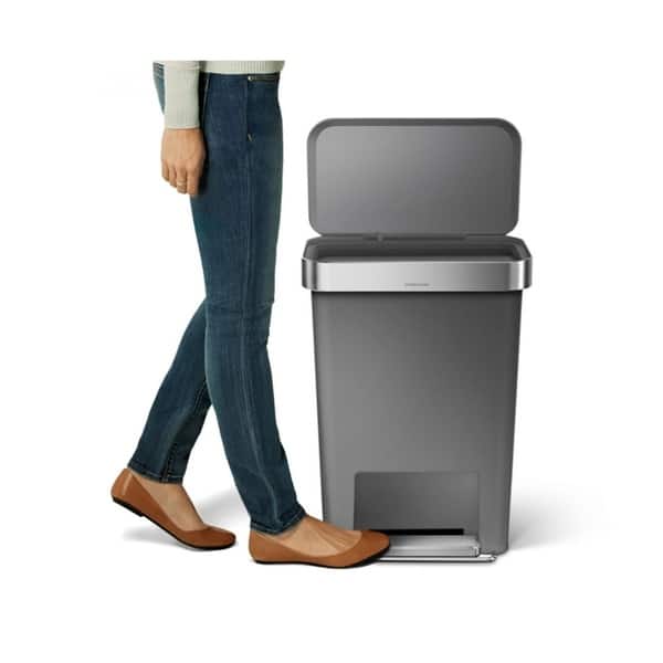 Simplehuman 45l Rectangular Step Trash Can With Liner Pocket White