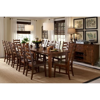 aguero 11 piece extendable solid wood dining set