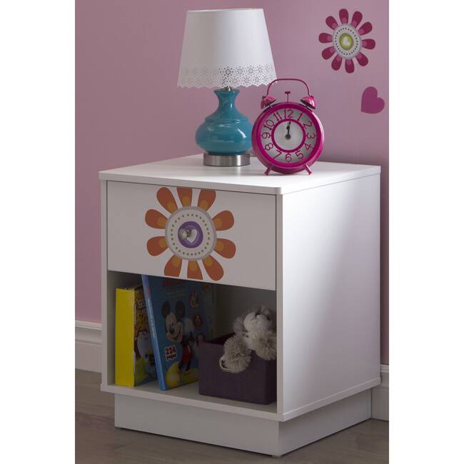 South Shore Joy 1-drawer Night Stand with Flower Ottograff
