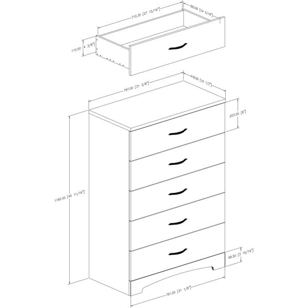 South Shore Step One 5-drawer Chest