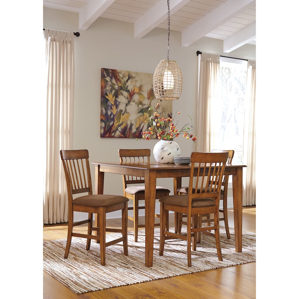 Signature Design by Ashley Berringer Rustic Brown Counter Table and Barstools Set