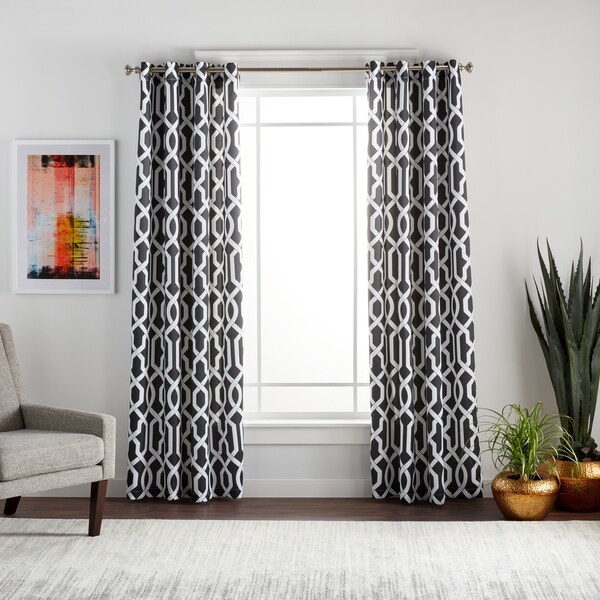 Lush Decor Edward Moroccan Pattern Room Darkening Curtain Panel Pair
