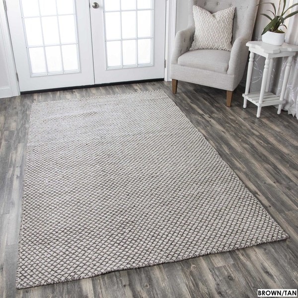 Rizzy Home Twist 100-percent Wool Hand-woven Accent Rug (5' x 8') - 5' x 8'