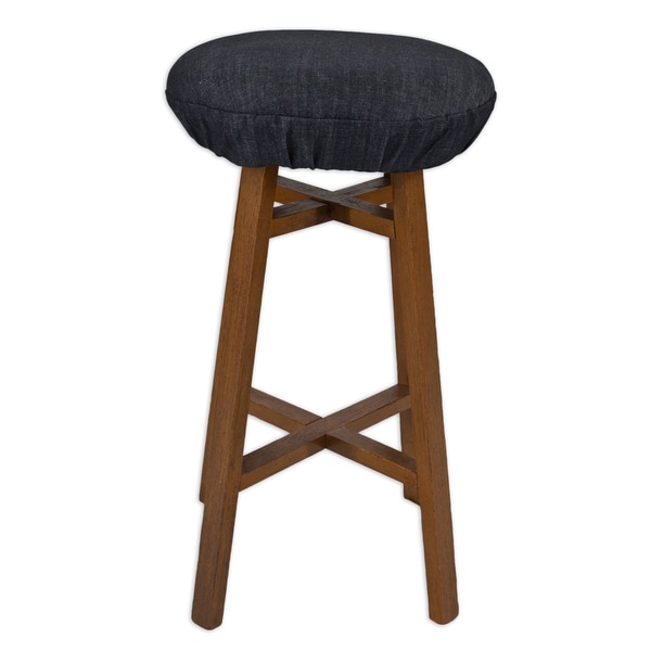 Denim Black 16 inch Round Foam Bar Stool Cushion Bed Bath