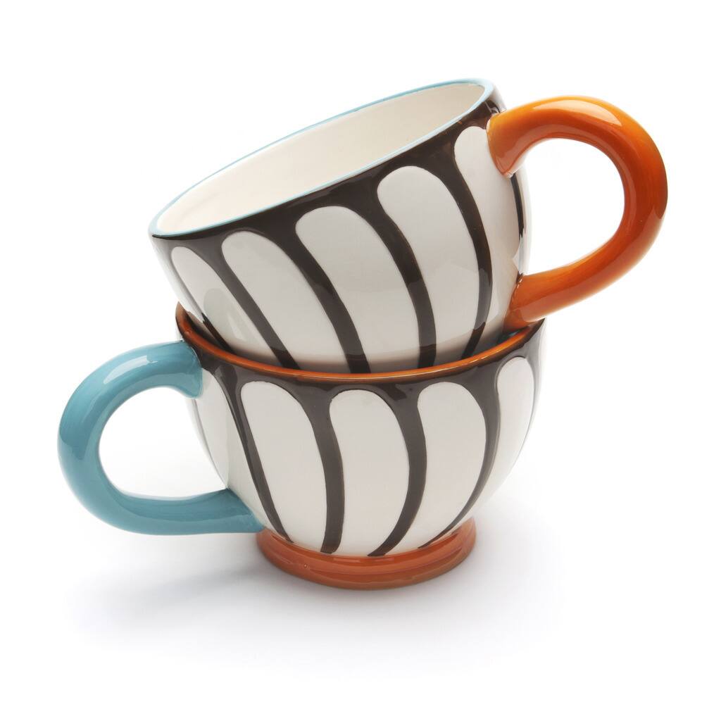 Blue Brulee Large Mugs by La Cote (Set of 2)