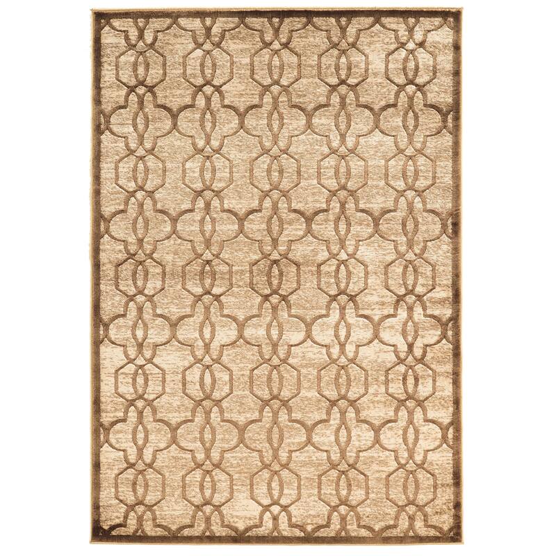 Linon Platinum Collection Iron Gate Quatrefoil Modified Polyester Area Rug