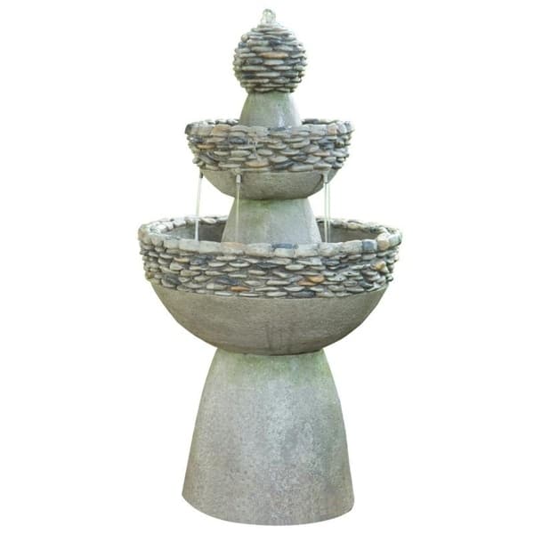 slide 2 of 5, Teamson Home - Outdoor Garden Zen 3-Tier Waterfall Fountain