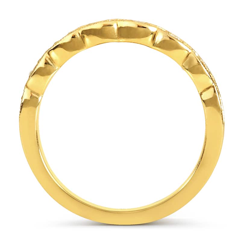 Annello by Kobelli 14k Yellow Gold 1/6ct TDW Round-cut Diamond Wedding Band