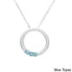 preview thumbnail 13 of 13, Sterling Silver Round 3-stone Birthstone Necklace Blue - December - Topaz