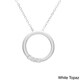 preview thumbnail 5 of 13, Sterling Silver Round 3-stone Birthstone Necklace White - April - Topaz