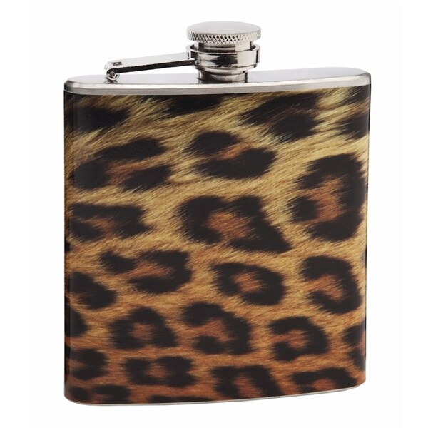 Shop Top Shelf Realistic Leopard Pattern 6ounce Hip Flask Free