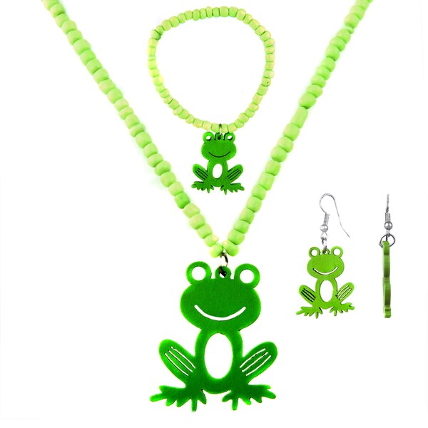 Shop Little Girl Green Frog Jewelry Set Free Shipping On Orders Over