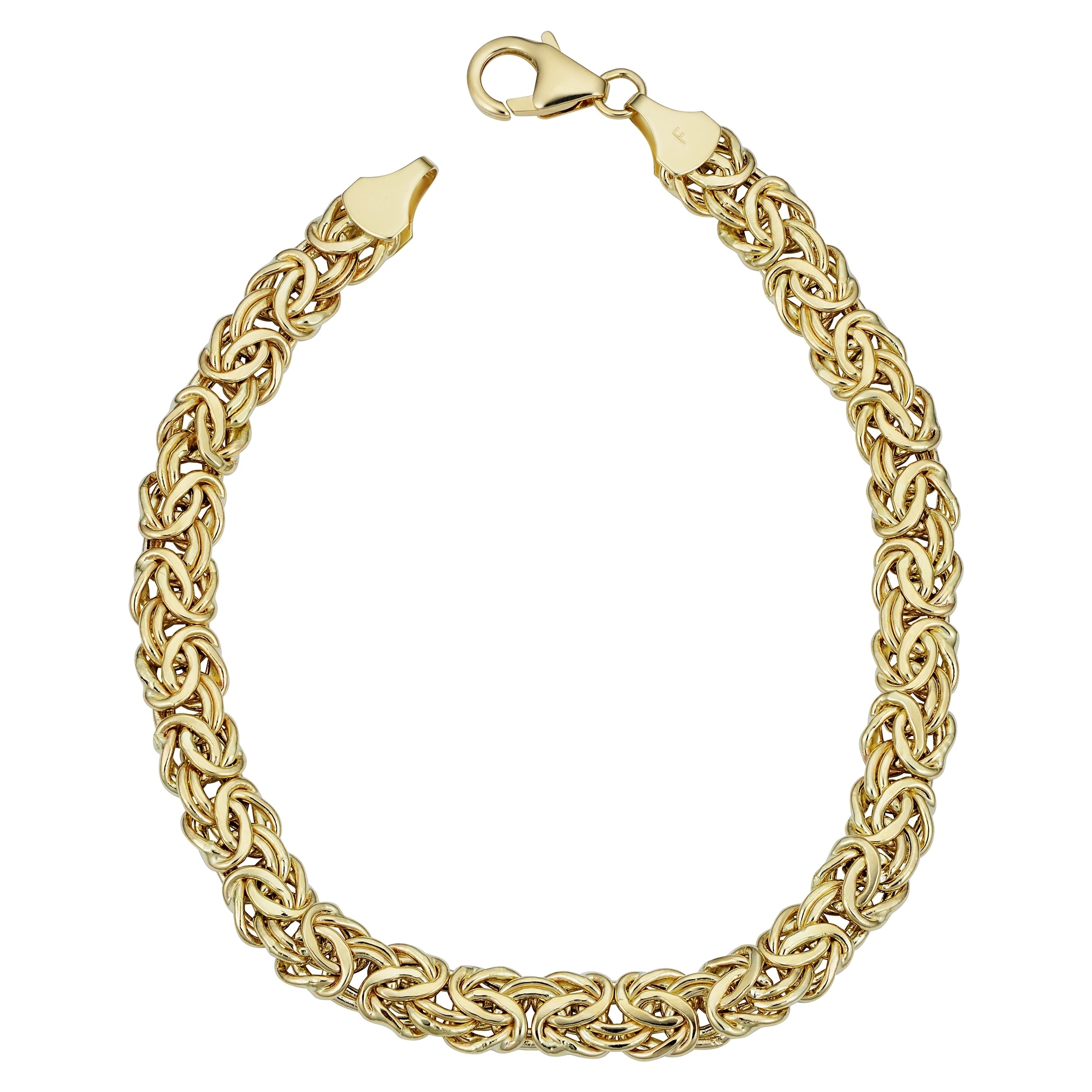 14k Yellow Gold 6 Millimeter Byzantine Bracelet 7 25 Inches