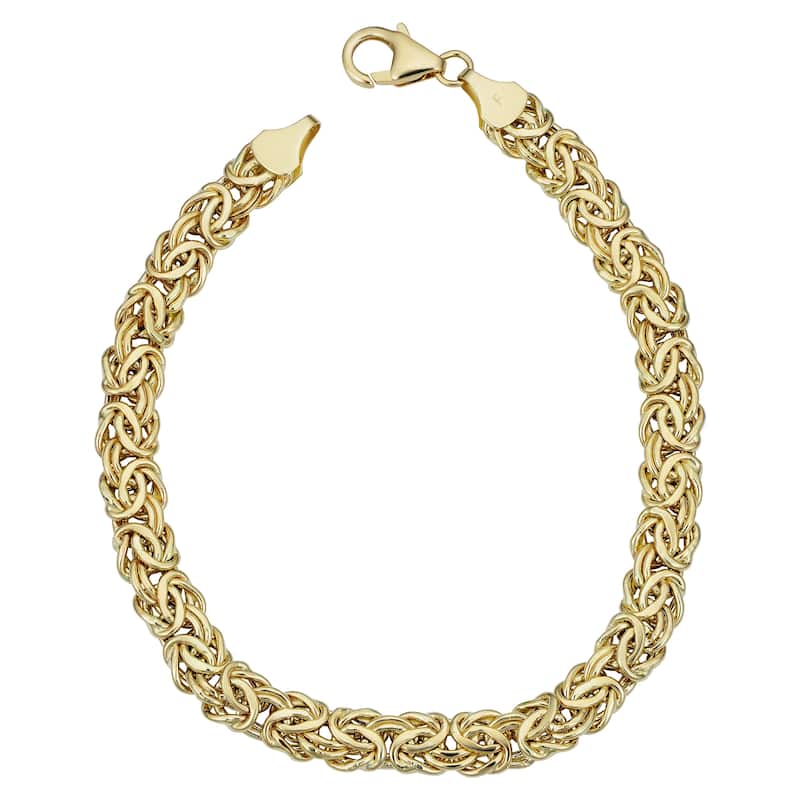 14k Yellow Gold 6 millimeter Byzantine Bracelet (7.25 inches)